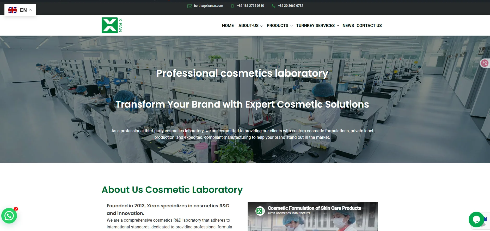 Xiran Skincare – Chinese Cosmetics Manufacturer